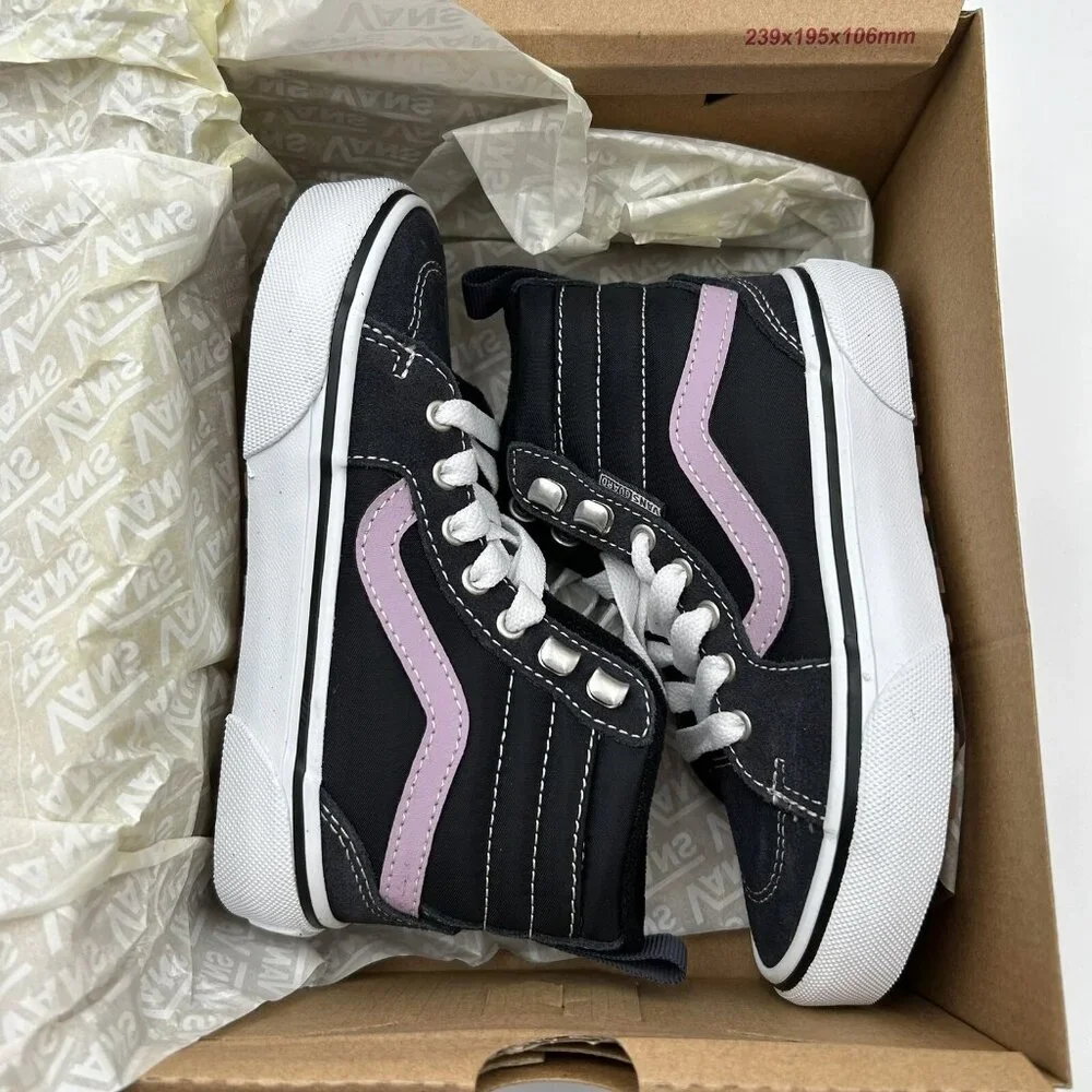 Vans Filmore Little Girls High-Top Shoes Sz 11 Navy Blue-Black-PurpleSuede/Nylon